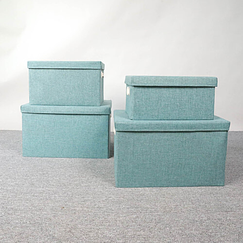 DP Cotton Cloth Storage Box - Large, Foldable Organizer Bag For Blankets, Comforters, Toys, 45 L  