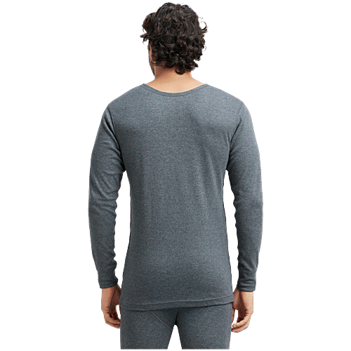 Jockey Men 2401 Super Combed Cotton Rich Full Sleeve Thermal Undershirt With StayWarm Technology - Charcoal Melange, 1 pc (Size - M)