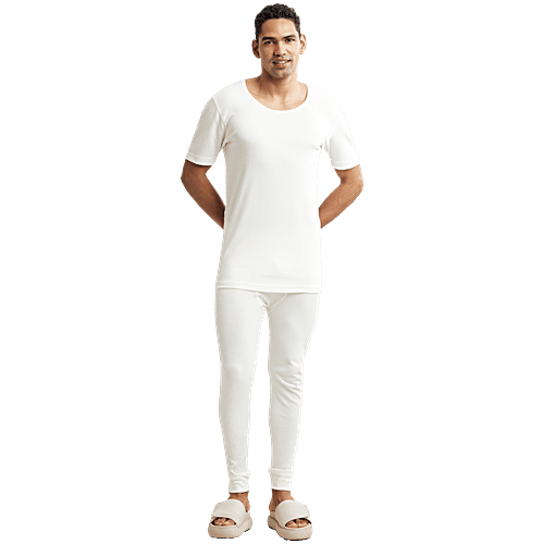 Jockey Men 2420 Super Combed Cotton Rich Thermal Long Johns With StayWarm Technology - Off White, 1 pc (Size - M) 