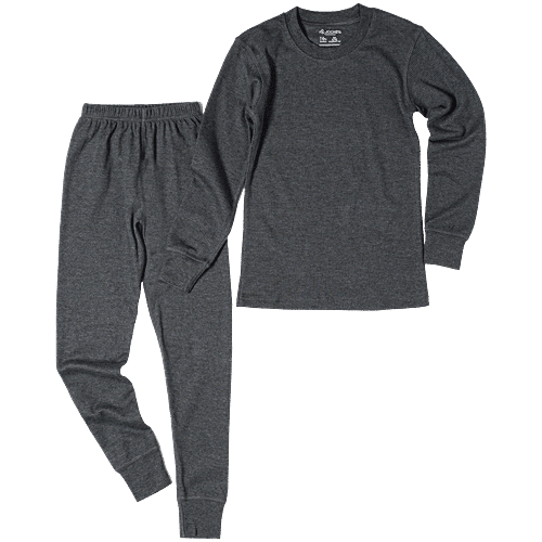 Jockey Juniors KT01 Kid's Super Combed Cotton Rich Thermal Long John With StayWarm Treatment - Charcoal Melange, 1 pc (9-10 Years) 