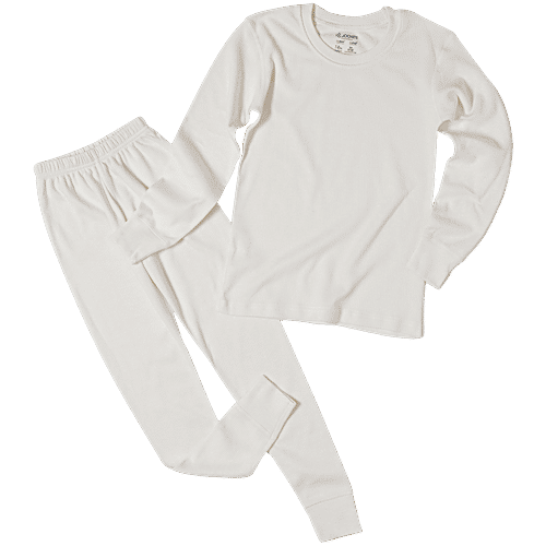 Jockey Juniors KT01 Kid's Super Combed Cotton Rich Thermal Long John With StayWarm Treatment - Off White, 1 pc (9-10 Years) 