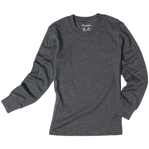 Jockey Juniors KT02 Kid's Super Combed Cotton Rich Full Sleeve Thermal Undershirt With StayWarm Treatment - Charcoal Melange, 1 pc (9-10 Years) 