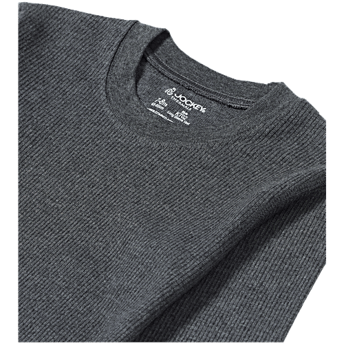 Jockey Juniors KT02 Kid's Super Combed Cotton Rich Full Sleeve Thermal Undershirt With StayWarm Treatment - Charcoal Melange, 1 pc (9-10 Years) 