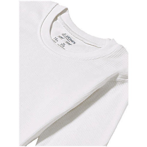 Jockey Juniors KT02 Kid's Super Combed Cotton Rich Full Sleeve Thermal Undershirt With StayWarm Treatment - Off White, 1 pc (11-12 Years)