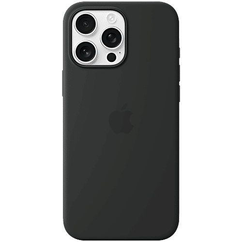 Apple Soft Silicone Back Cover for Apple iPhone 16 Pro Max (MagSafe Charging Support, Black), 1 Unit  