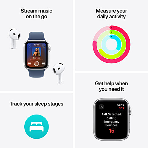 Apple Watch SE GPS with Blue Cloud Sport Loop (40mm Retina LTPO OLED Display, Silver Aluminium Case), 1 Unit  