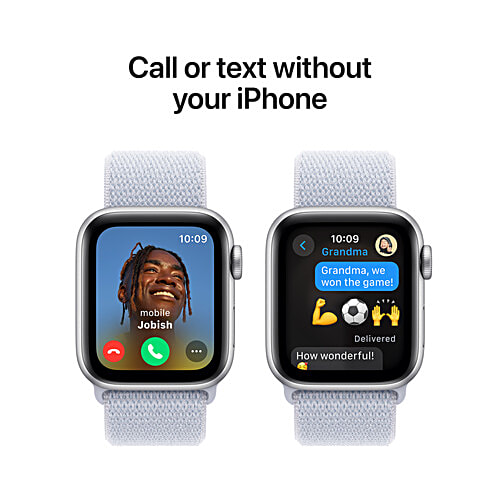 Apple Watch SE GPS with Blue Cloud Sport Loop (40mm Retina LTPO OLED Display, Silver Aluminium Case), 1 Unit  