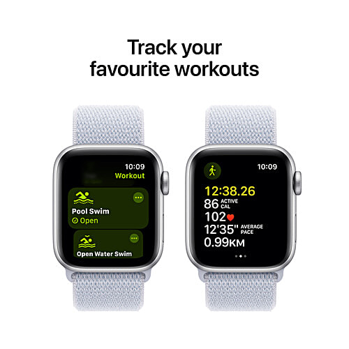 Apple Watch SE GPS with Blue Cloud Sport Loop (40mm Retina LTPO OLED Display, Silver Aluminium Case), 1 Unit  