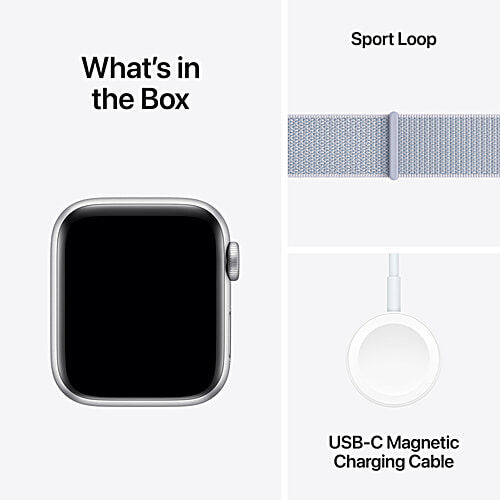 Apple Watch SE GPS with Blue Cloud Sport Loop (40mm Retina LTPO OLED Display, Silver Aluminium Case), 1 Unit  