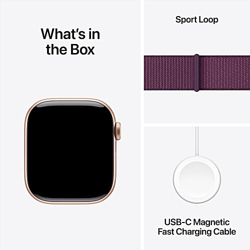 Apple Watch Series 10 GPS with Sport Loop (42mm Retina LTPO3 OLED Display, Rose Gold Aluminium Case), 1 Unit