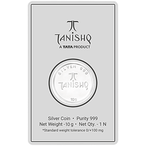 Tanishq Silver Coin With Goddess Laxmi In Sitting Avatar - 999 Purity, 10 g  