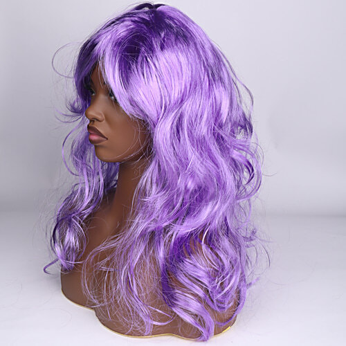 DP Purple Wig For Halloween Party, 44 cm Long, 1 pc  44 cm x 25 cm