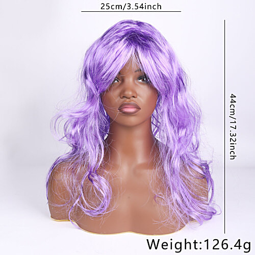 DP Purple Wig For Halloween Party, 44 cm Long, 1 pc  44 cm x 25 cm