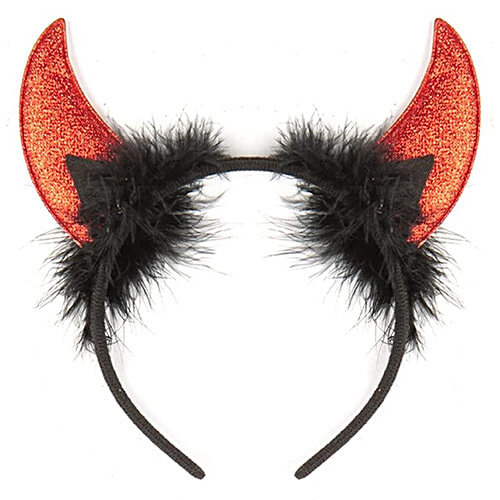 DP Glitter Devil Horns Headband - Halloween Cosplay Accessory For All Ages, 1 pc  