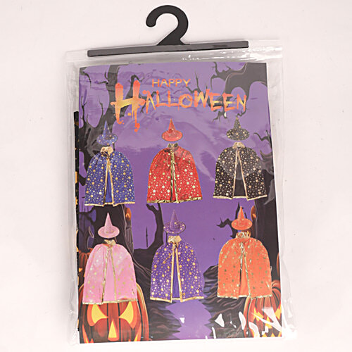 DP Nylon Black Halloween Costume For Adults - Spooky & Stylish Outfit, Cloak & Hat Set, 2 pcs Stylish