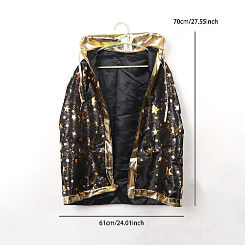 DP Nylon Black Halloween Costume For Adults - Spooky & Stylish Outfit, Cloak & Hat Set, 2 pcs Stylish