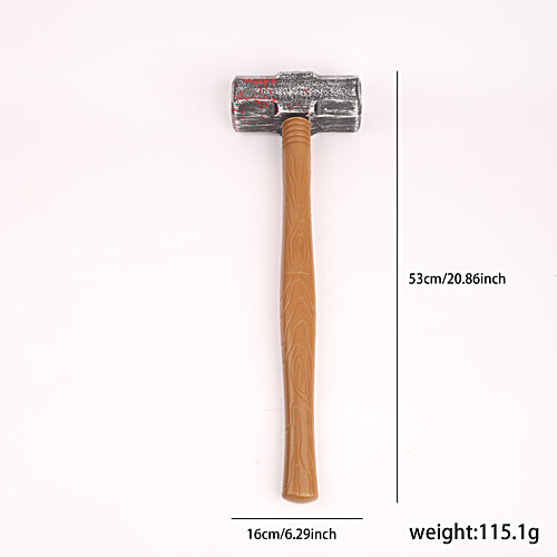 DP Halloween Sledgehammer Prop - 53x16 cm, 1 pc Long Plastic Sledgehammer Adult Costume Halloween Prop