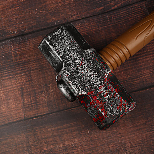 DP Halloween Sledgehammer Prop - 53x16 cm, 1 pc Long Plastic Sledgehammer Adult Costume Halloween Prop