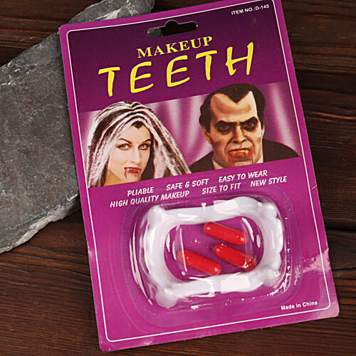 DP Halloween Witch Teeth With Fake Blood Capsule, 1 pc  