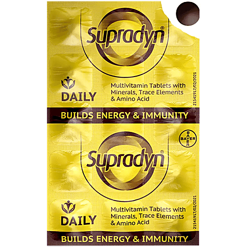 Supradyn Daily Multivitamin Tablet For Men & Women, 15 pcs Daily Immunity & 2X Energy