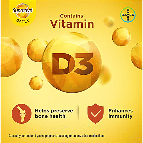 Supradyn Daily Multivitamin Tablet For Men & Women, 15 pcs Daily Immunity & 2X Energy