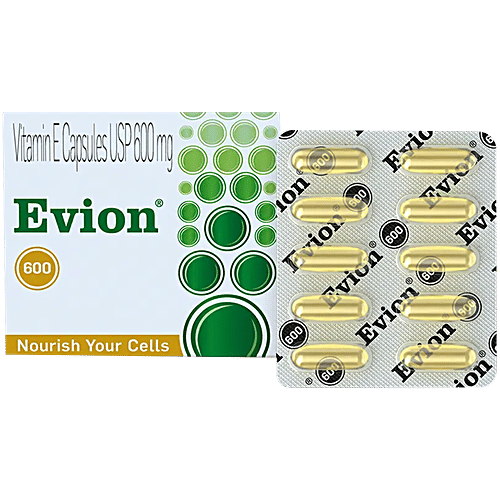 Evion 600 mg Capsule With Vitamin E For Cellular Health, 10 pcs  