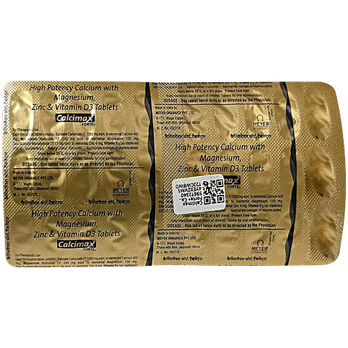 Calcimax Forte+ Calcium Tablet With Magnesium, Zinc & Vitamin D3 - Nutrition Formula With Essential Minerals, For Bone, Joint & Muscle Care, 30 pcs  