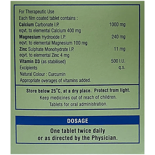 Calcimax Forte+ Calcium Tablet With Magnesium, Zinc & Vitamin D3 - Nutrition Formula With Essential Minerals, For Bone, Joint & Muscle Care, 30 pcs  