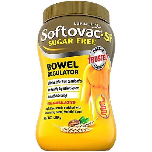 Softovac SF Bowel Regulator Powder - For Constipation, Digestion & Liver Care, Stomach Care, Sugar-free, 250 g  