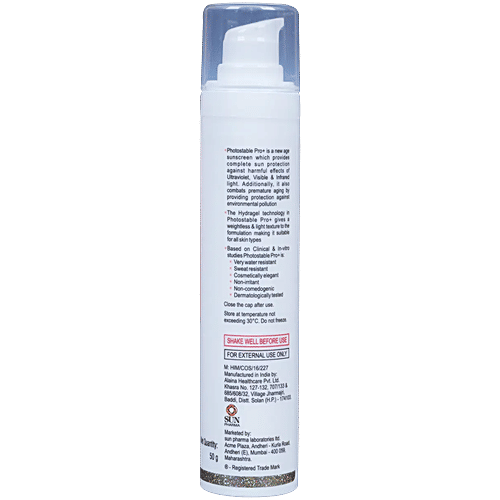 Photostable Pro+ Hydragel Sunscreen SPF 80+, 50 g