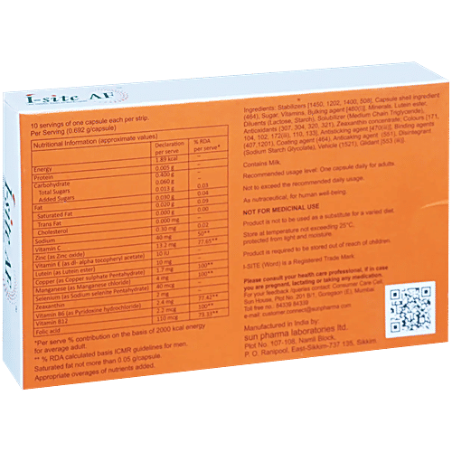 I-Site AF Capsule With Lutein, Zeaxanthin, Vitamins & Minerals, 10 pcs  