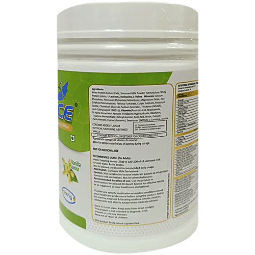 Livsource Powder With Protein & BCAA For Muscle Growth - Vanilla, Sugar & Gluten Free, 450 g  