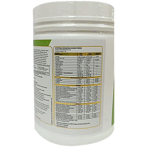 Livsource Powder With Protein & BCAA For Muscle Growth - Vanilla, Sugar & Gluten Free, 450 g  
