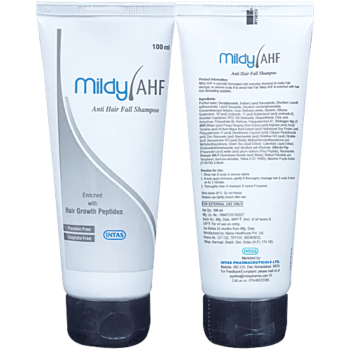 Mildy AHF Anti Hair Fall Shampoo With Hair Growth Peptides - Paraben & Sulphate-Free, 100 ml