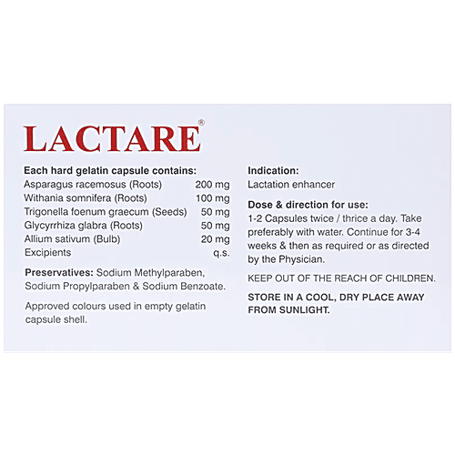 Lactare Capsule With Shatavari For Healthy Lactation, 30 pcs  