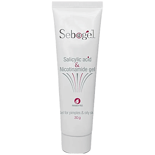 Sebogel Salicylic Acid & Niacinamide Gel For Pimples & Oily Skin - Paraben Free, 30 g