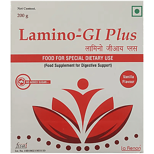 Lamino-Gi Plus Powder For Digestive Support - Vanilla, 200 g  Sugar Free