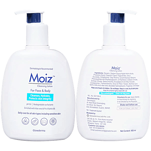 Moiz Cleansing Face & Body Lotion - Paraben & Sulphate Free, 400 ml