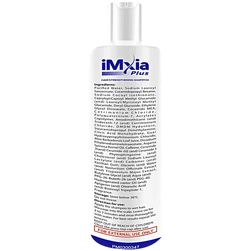 Imxia Plus Hair Strengthening Shampoo - Nourishes Scalp & Protects From Hair Damage, Sulphate & Paraben-Free, 150 ml