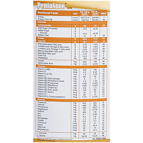 Pentasure DM Diabetes Care Nutrition Drink With 4P Protein - Vanilla, 400 g  Helps to Manage Blood Sugar