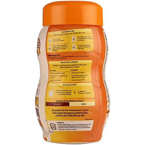 D-Protin Nutritional Supplement Powder For Diabetics - Vanilla, 500 g  