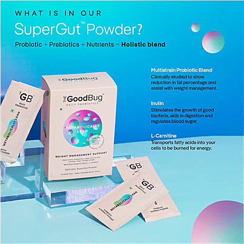 The Good Bug Metabolically Lean Daily Probiotics Powder - For Weight Management & Gut Health, 30 g (15 pcs x 2 g each) 