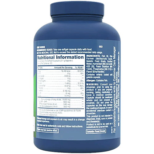 Gnc Triple Strength Fish Oil Soft Gelatin Capsules With Omega 3 Fatty Acids, 60 pcs  For Heart, Brain, Skin, Eye & Joint Health