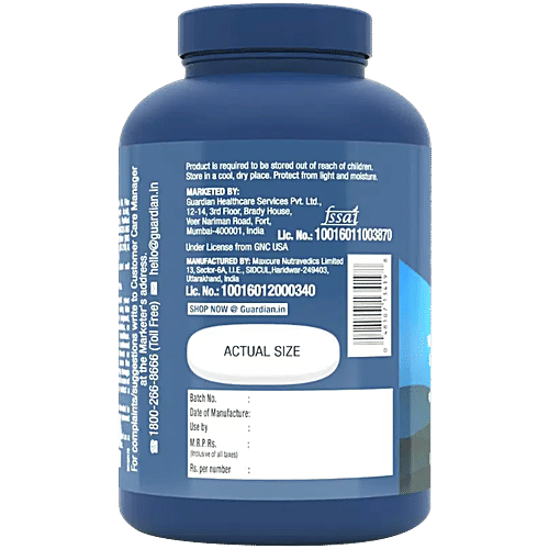 Gnc Triple Strength Fish Oil Soft Gelatin Capsules With Omega 3 Fatty Acids, 60 pcs  For Heart, Brain, Skin, Eye & Joint Health