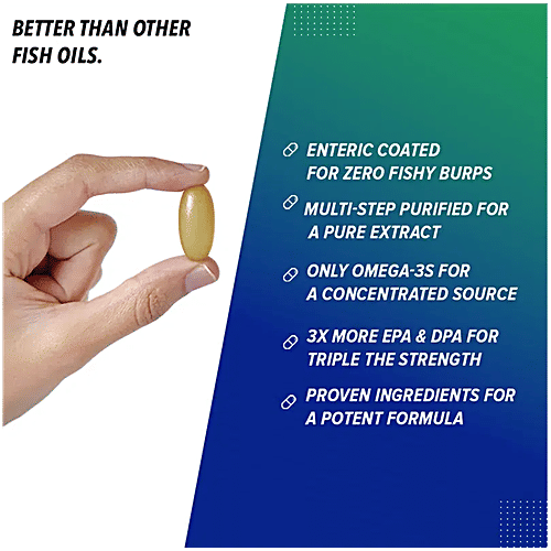 Gnc Triple Strength Fish Oil Soft Gelatin Capsules With Omega 3 Fatty Acids, 60 pcs  For Heart, Brain, Skin, Eye & Joint Health