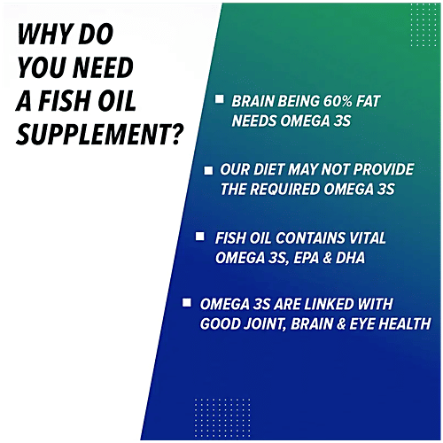 Gnc Triple Strength Fish Oil Soft Gelatin Capsules With Omega 3 Fatty Acids, 60 pcs  For Heart, Brain, Skin, Eye & Joint Health