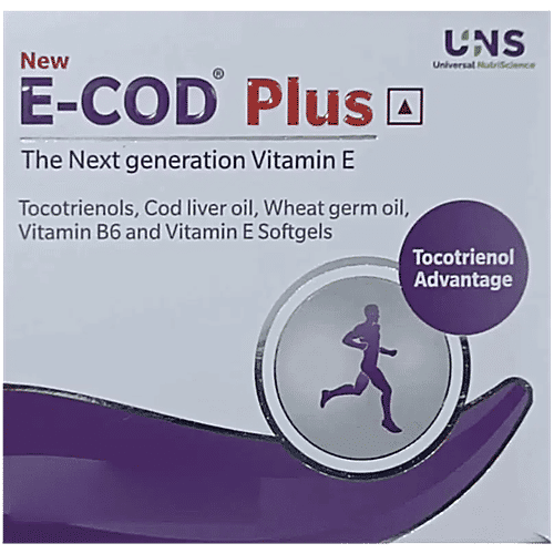 E-Cod Plus, Next Generation Vitamin E Supplement Softgels For Muscle Cramps & NAFLD, 15 pcs  