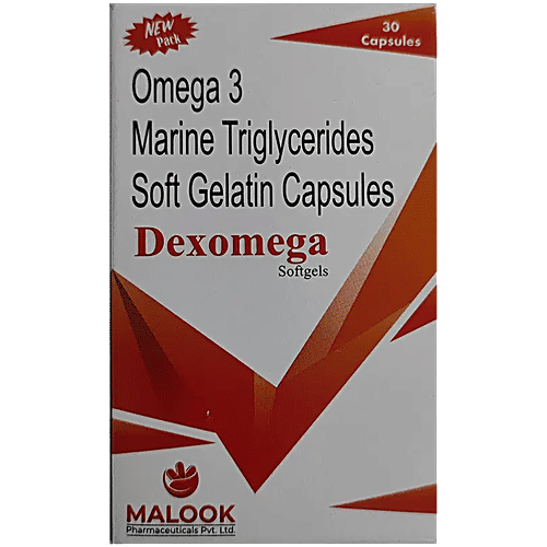 Dexomega Omega 3 Fatty Acids Soft Gelatin Capsule, 30 pcs  