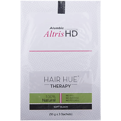 Altris HD Hair Hue Therapy, 3 pcs Colour Soft Black No PPD, No Ammonia & No Peroxide,
