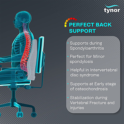 Tynor Back Rest Full - Grey, Universal Size, 1 pc  